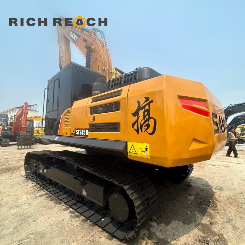 Cab interior and multifunctional display of a 2020 SANY 245H excavator, priced at $34,722